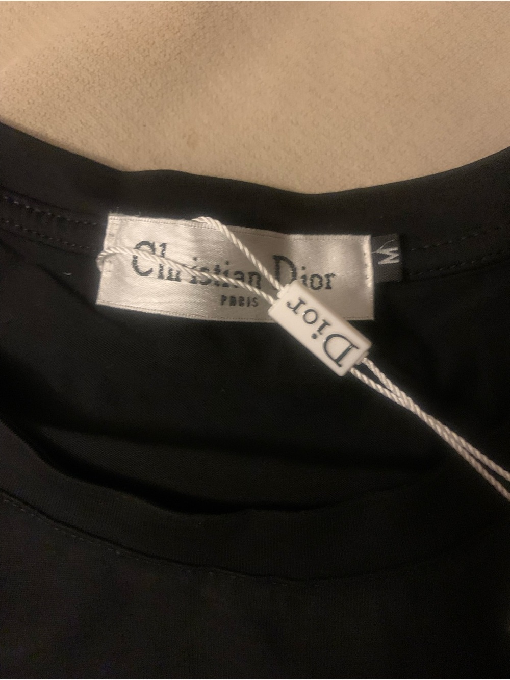Dior Black T-Shirt with Silver 'Air Dior' Winged Logo - Picture 4 of 5